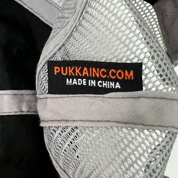 Desert Canyon Baseball Cap Hat Distressed Black Canvas Gray Mesh Pukka - Picture 9 of 9